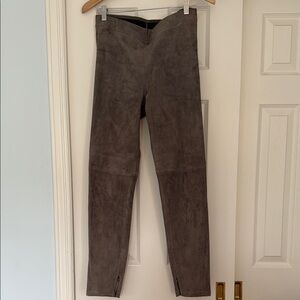 Elie Tahari Grey Suede Leggings M